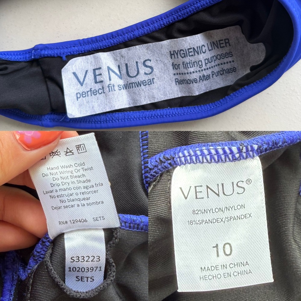 Venus 10 Royal Blue Deep V-Neck Flutter Kimono Sleeve Keeley, One Piece Swimsuit - Picture 3 of 14
